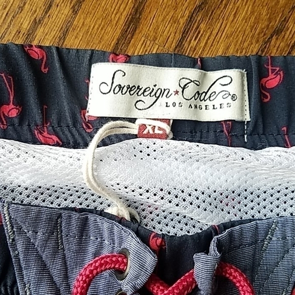 Sovereign Code Los Angeles swim pink flamingo cargo pocket trunks Drawstrings XL - Picture 3 of 13